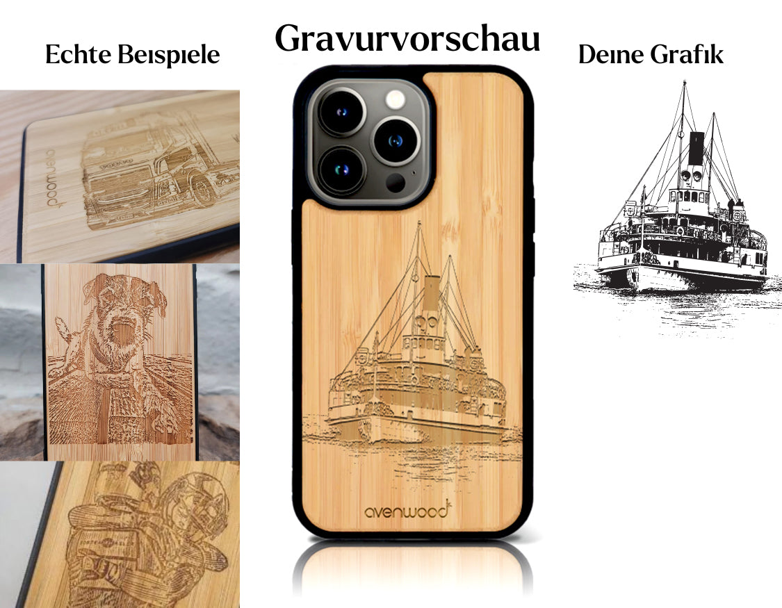 INDIVIDUELL iPhone 15 Pro Bambus-Kunststoff